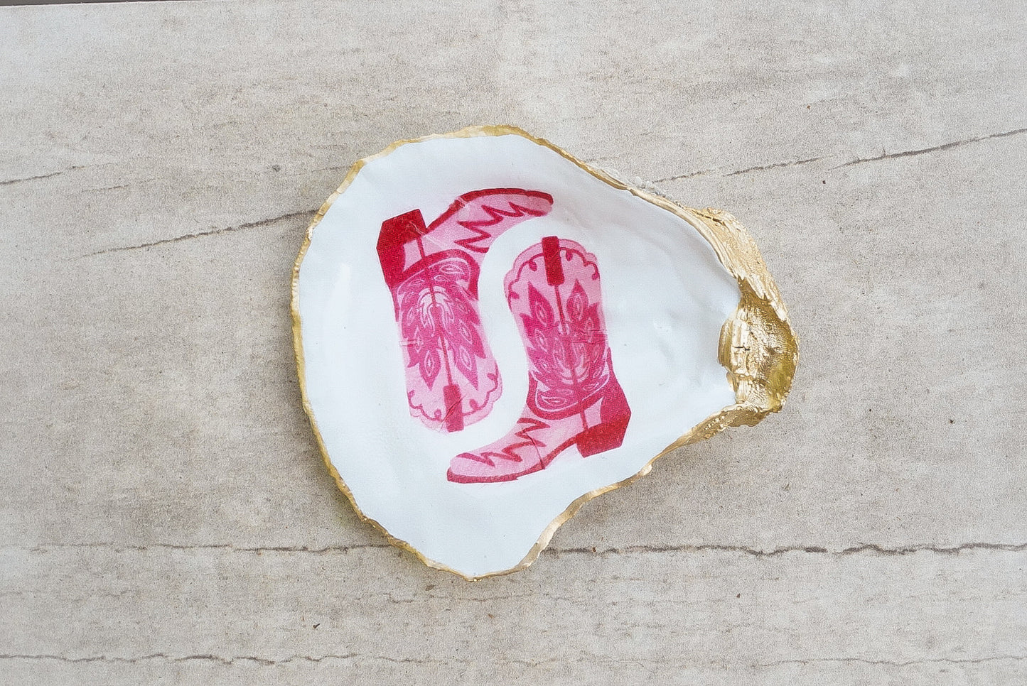 Rodeo Pink Cowgirl Oyster Trinket Dish