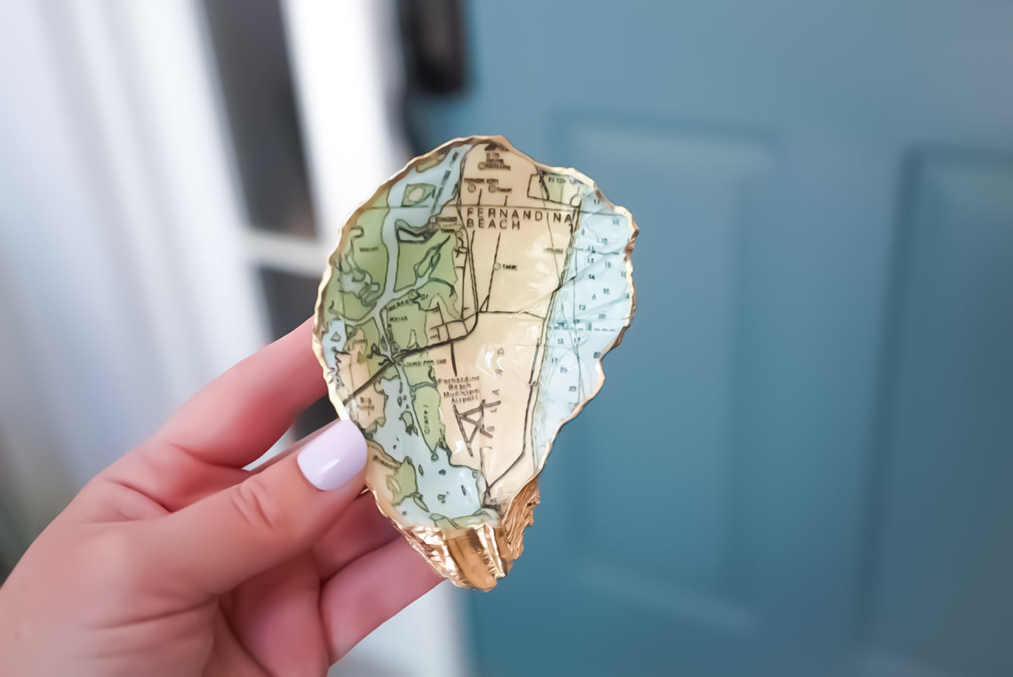 Custom Map Oyster Jewelry Dish