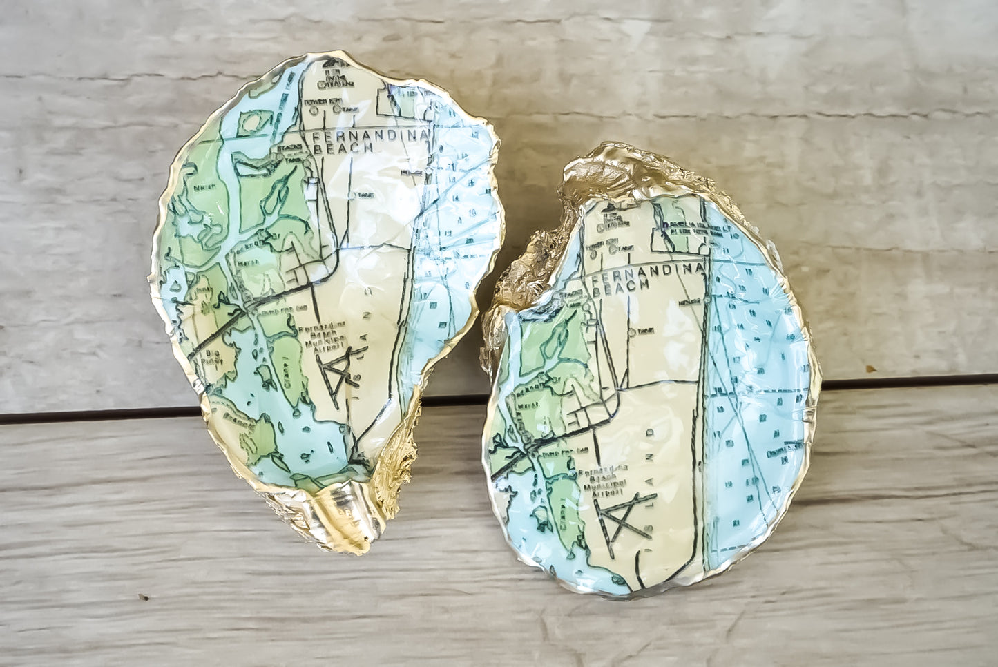 Custom Map Oyster Jewelry Dish