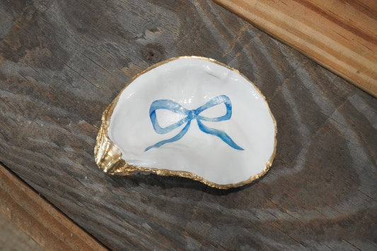 Blue Bow Oyster Trinket Dish